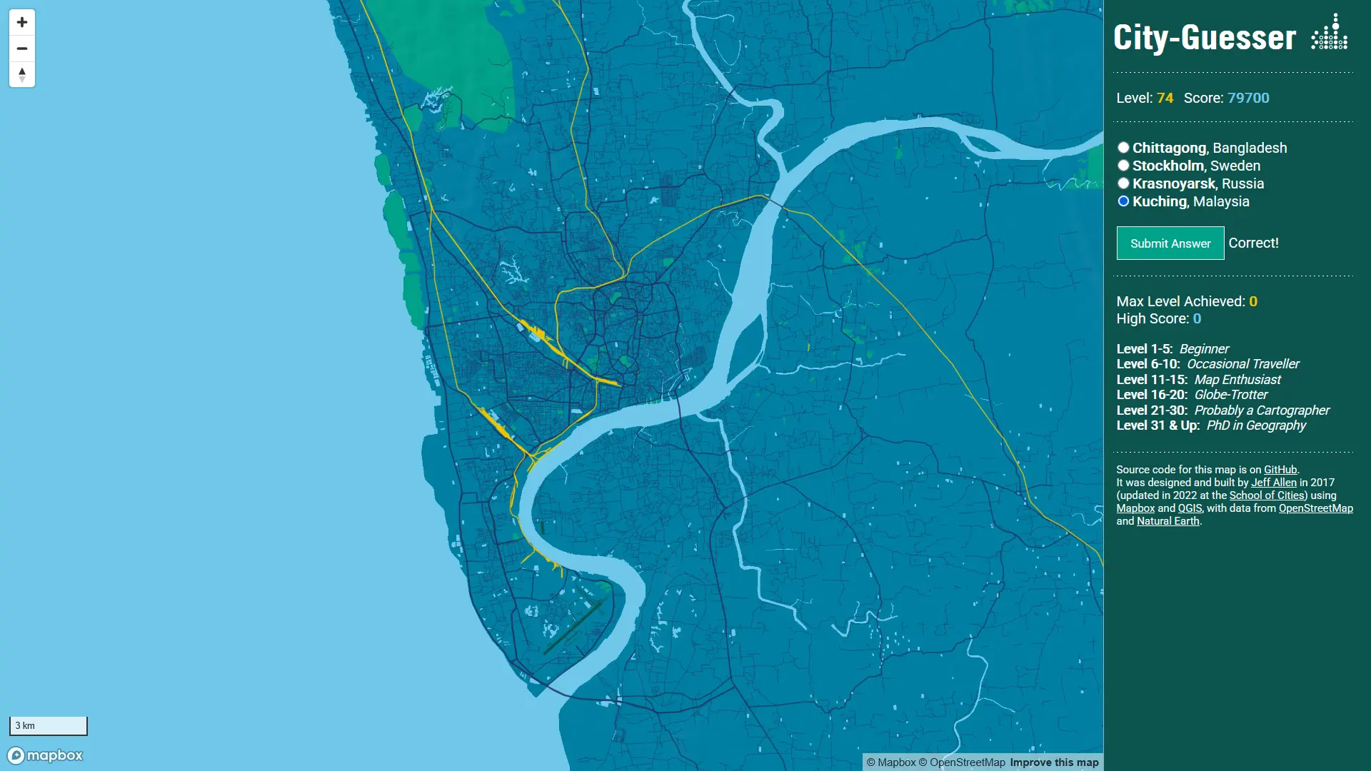 Screenshot of City Guesser Game - Chittagong