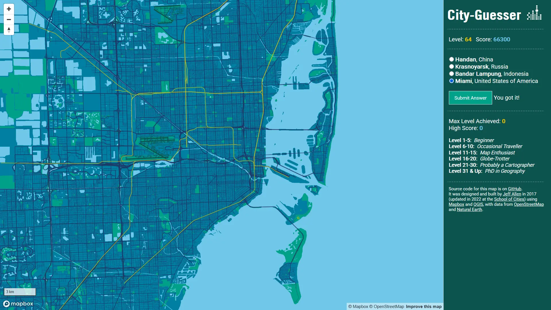 Screenshot of City Guesser Game - Miami