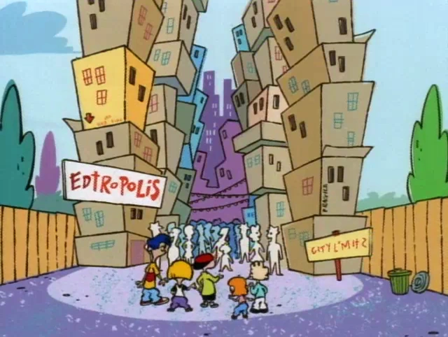 Shot from Ed, Edd, Eddy cartoon, episode 'Urban Ed'