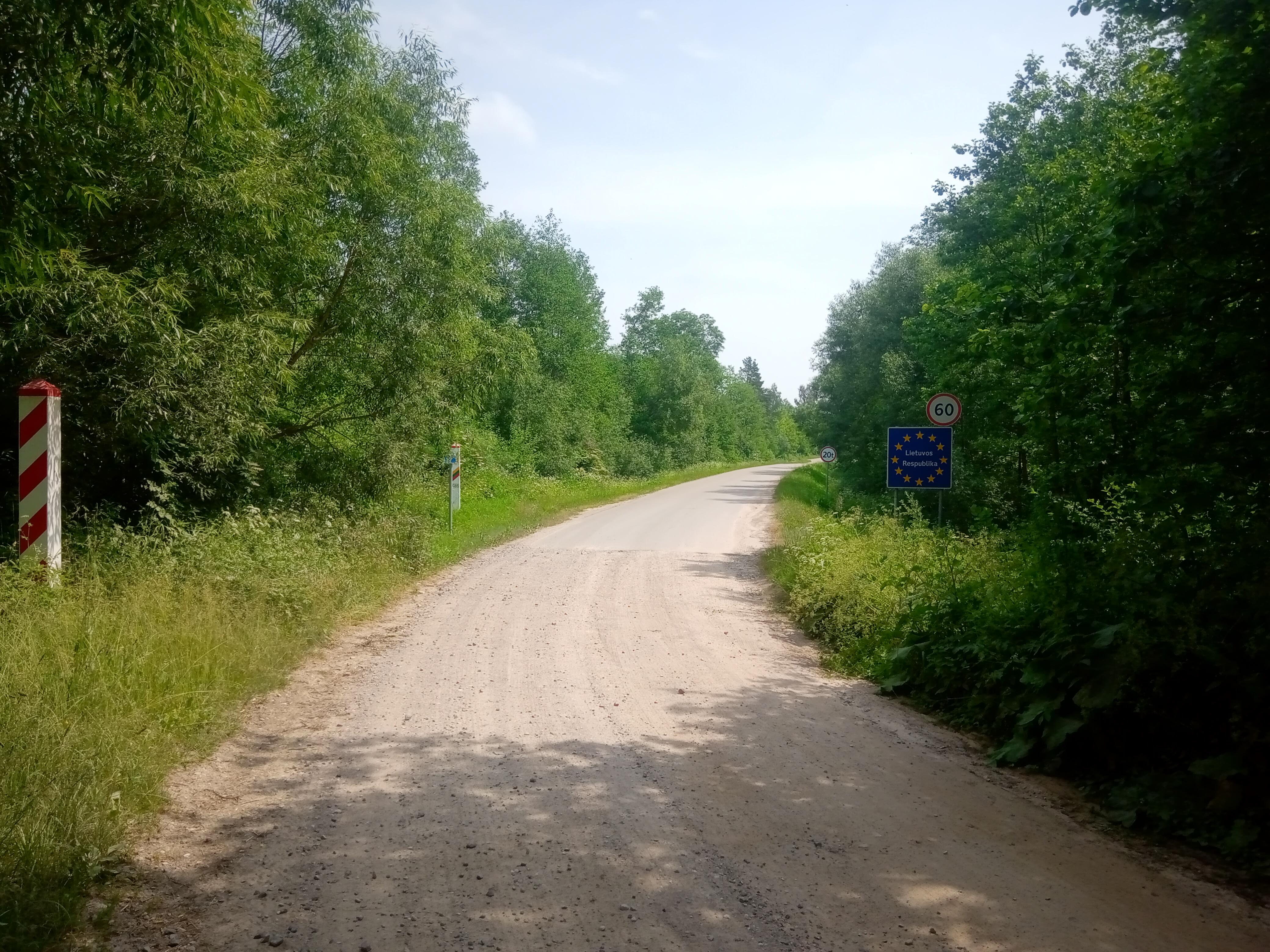 Photo of euro border sign of Lithuania