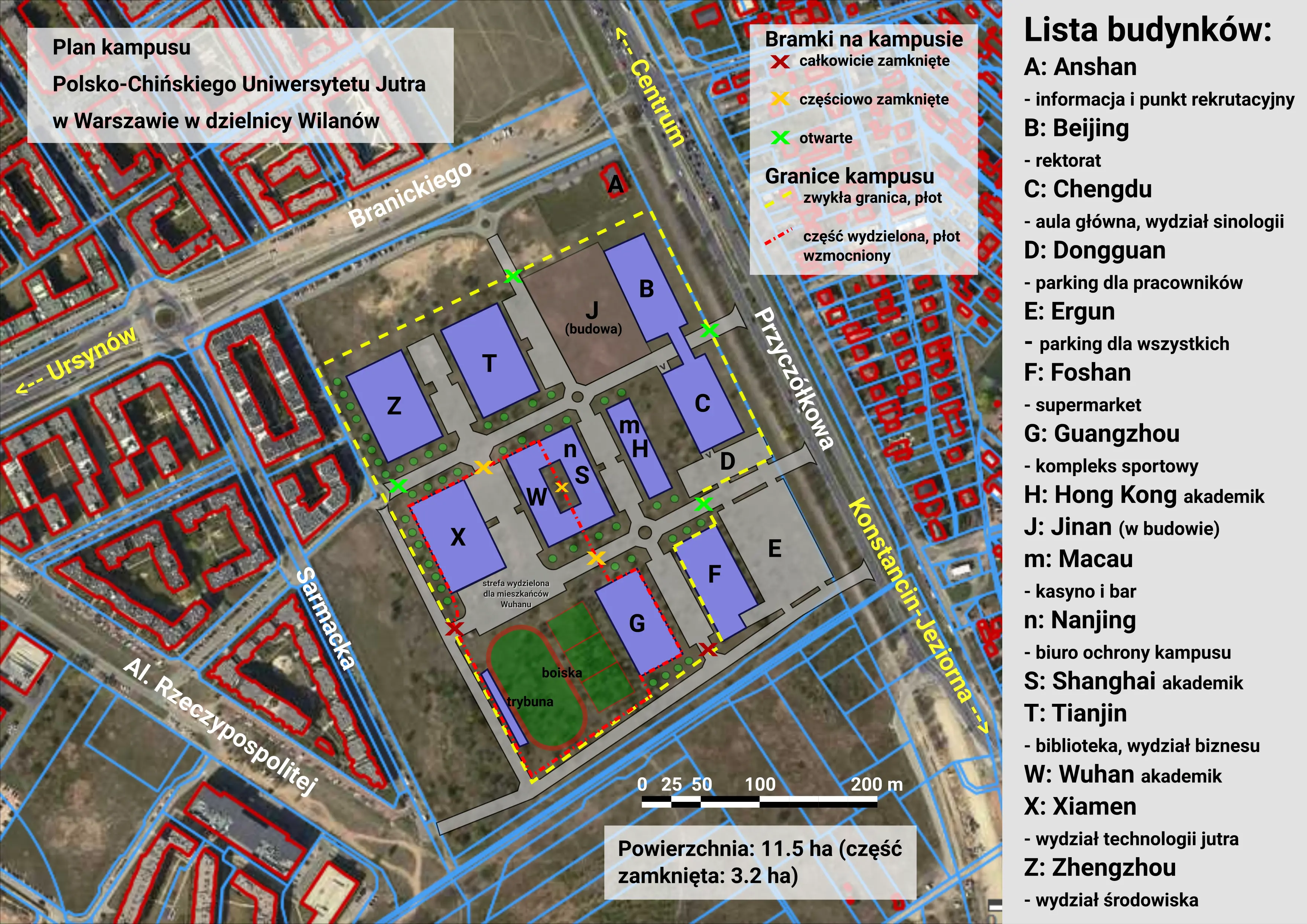 Polish-Chinese University of Tomorrow (PoChUJ) Campus Map (fictional)