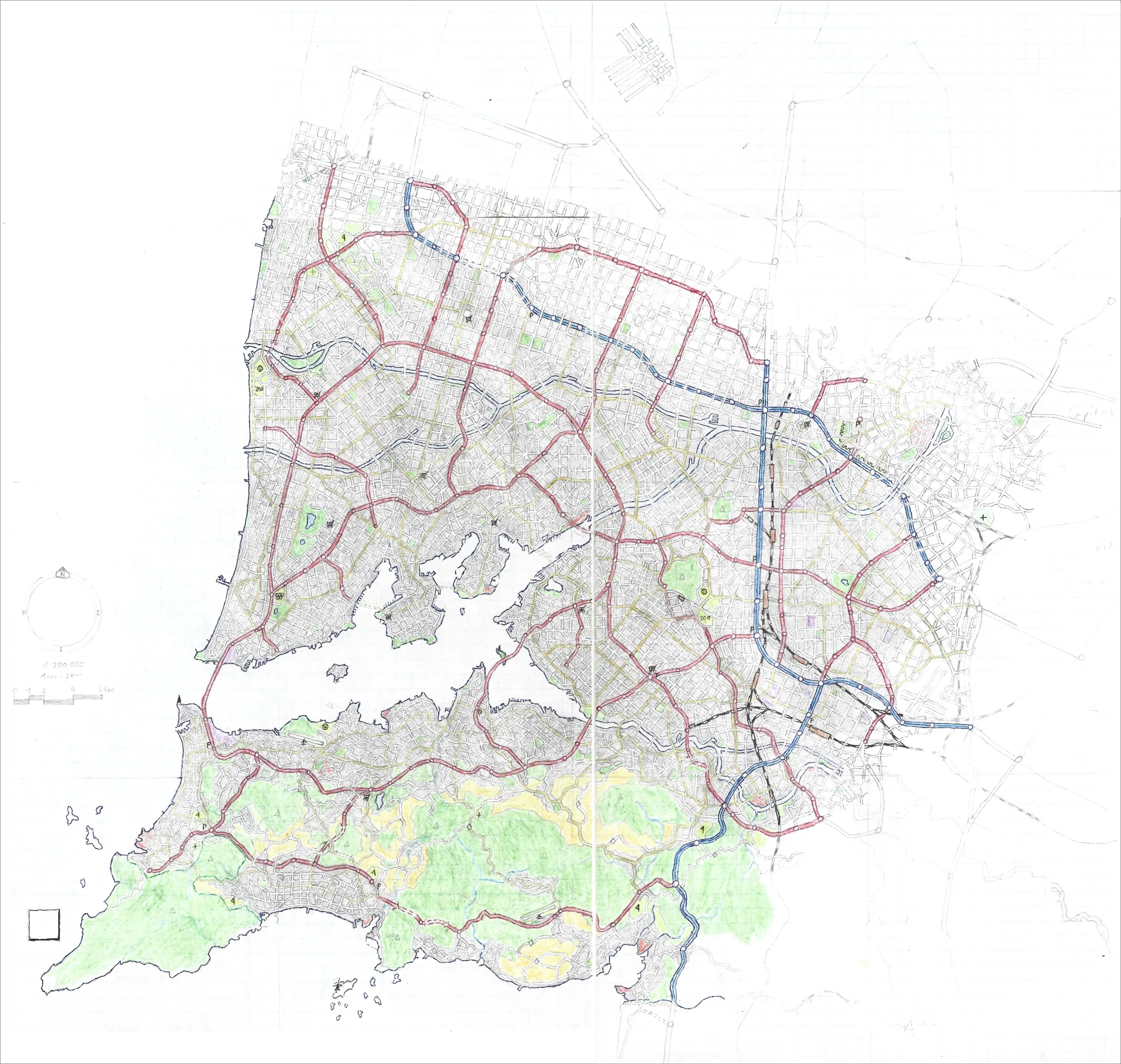 Tomanocoste Megacity Map (fictional)