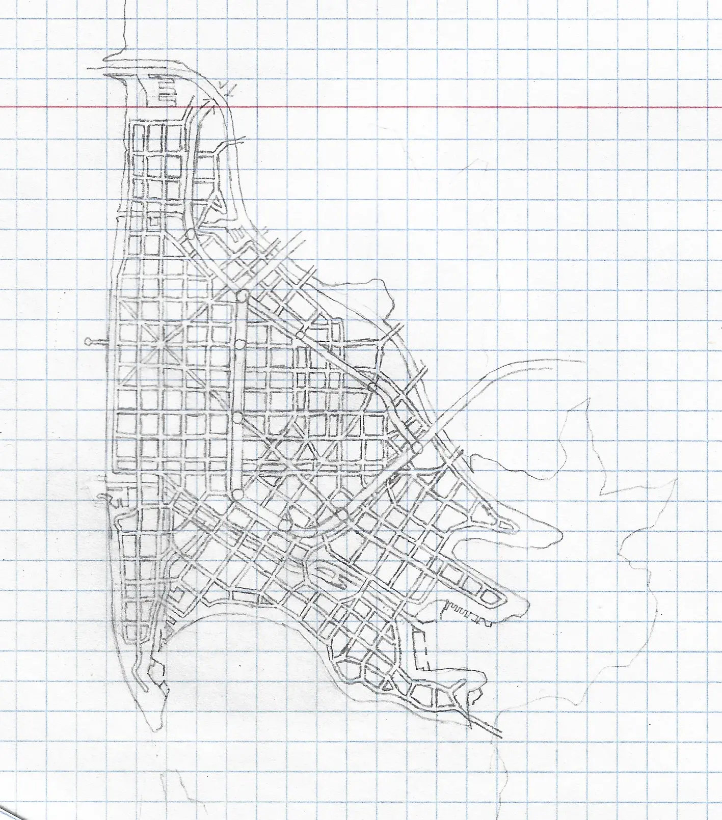 Bird like island city Map (fictional)