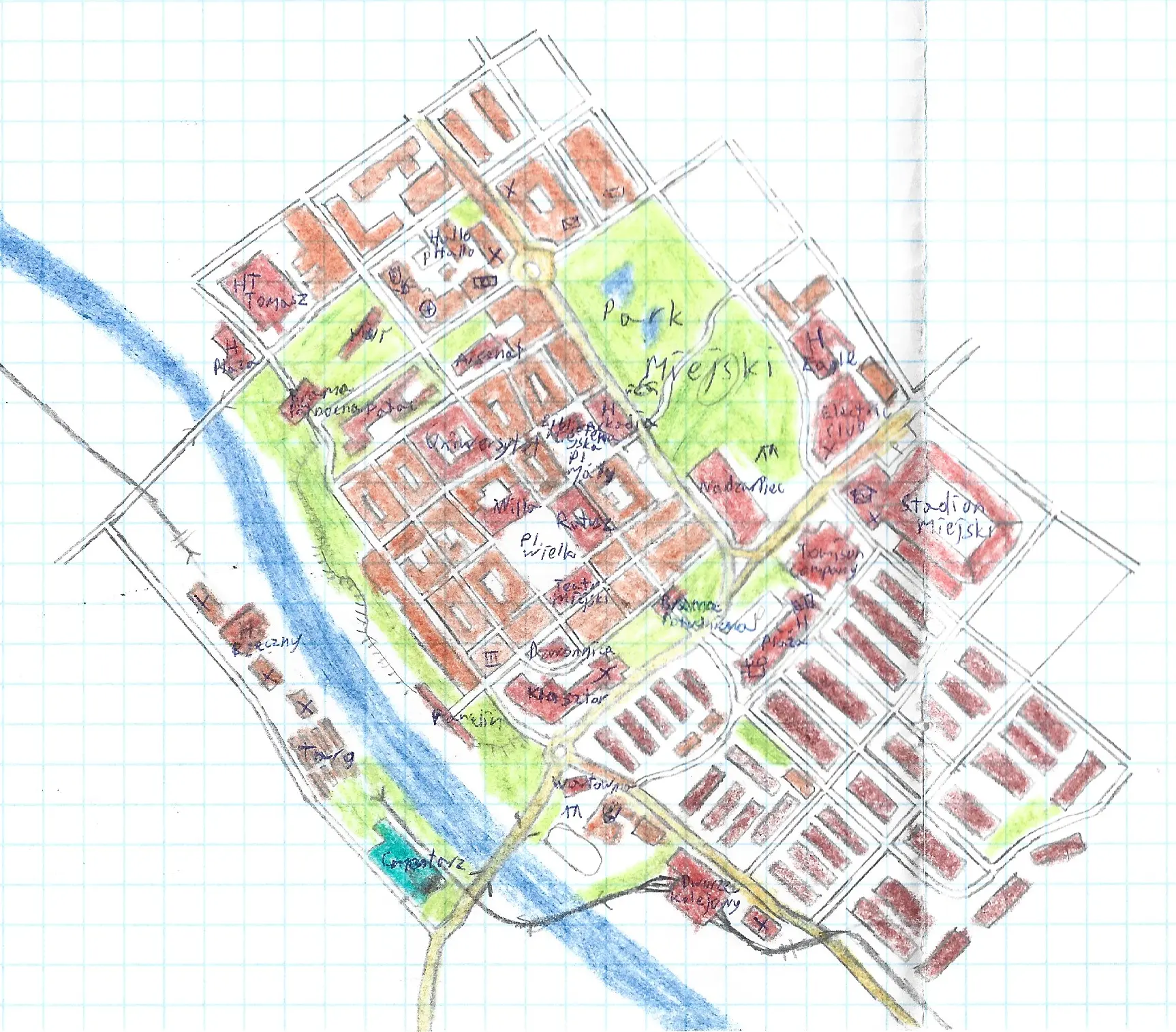 City center and old district Map (fictional)