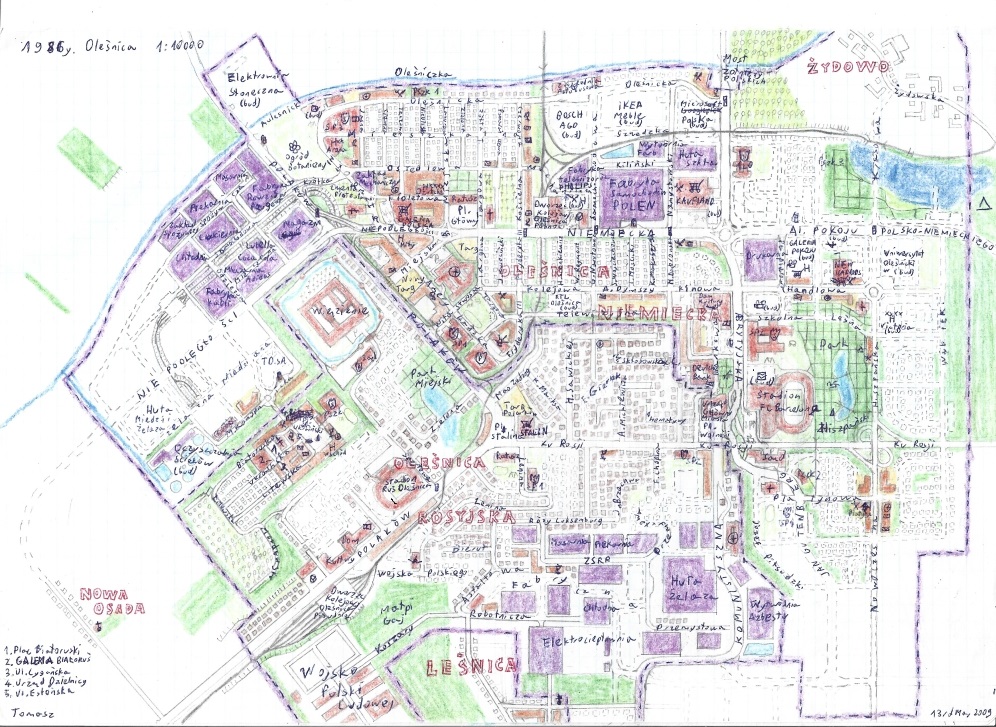 Fictional city plan based on real city of Oleśnica (fictional)