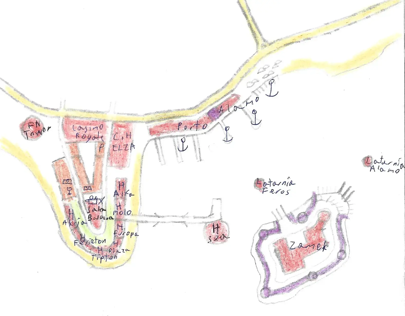 Half assed beach resort Map (fictional)