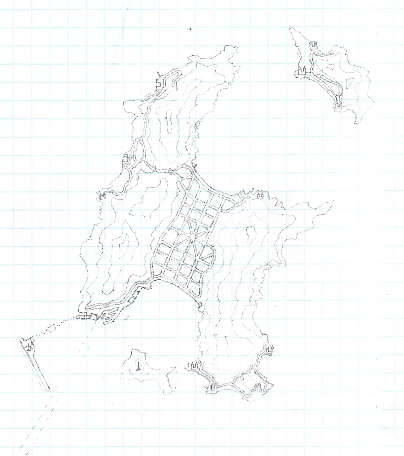 Unnamed Island Nation 3 Map (fictional)