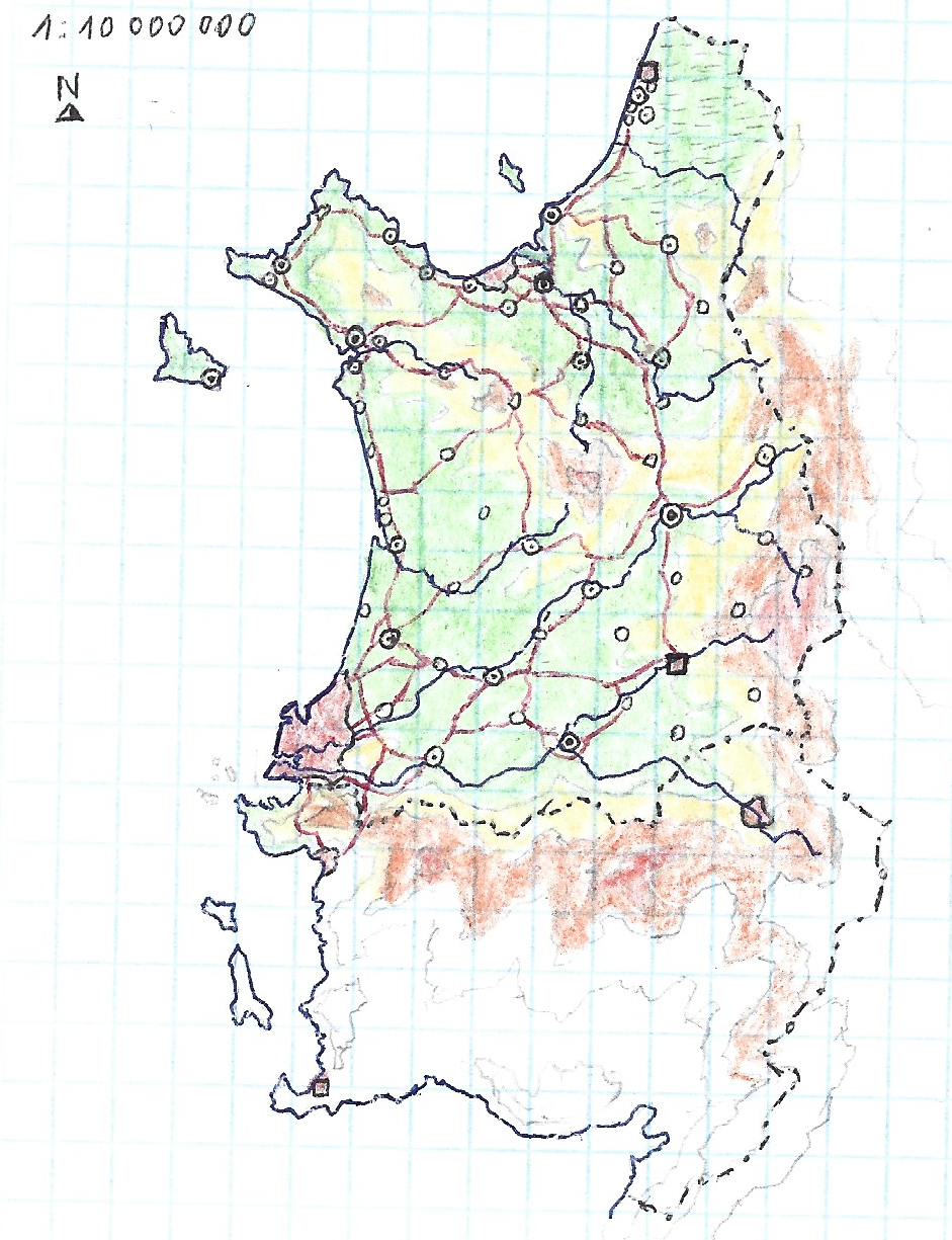 Mangaria country hand-drawn Map (fictional)