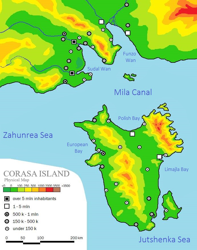 Corasa Island Map (fictional)