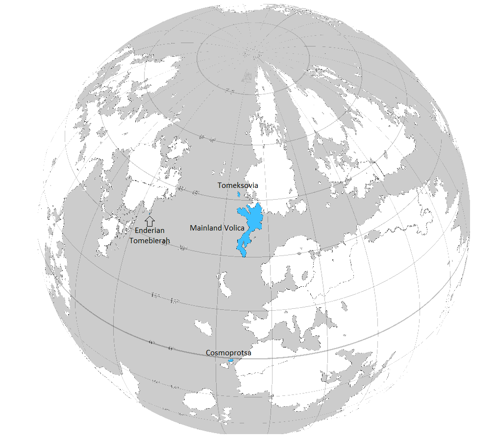 Position of Volican States on the globe (fictional)