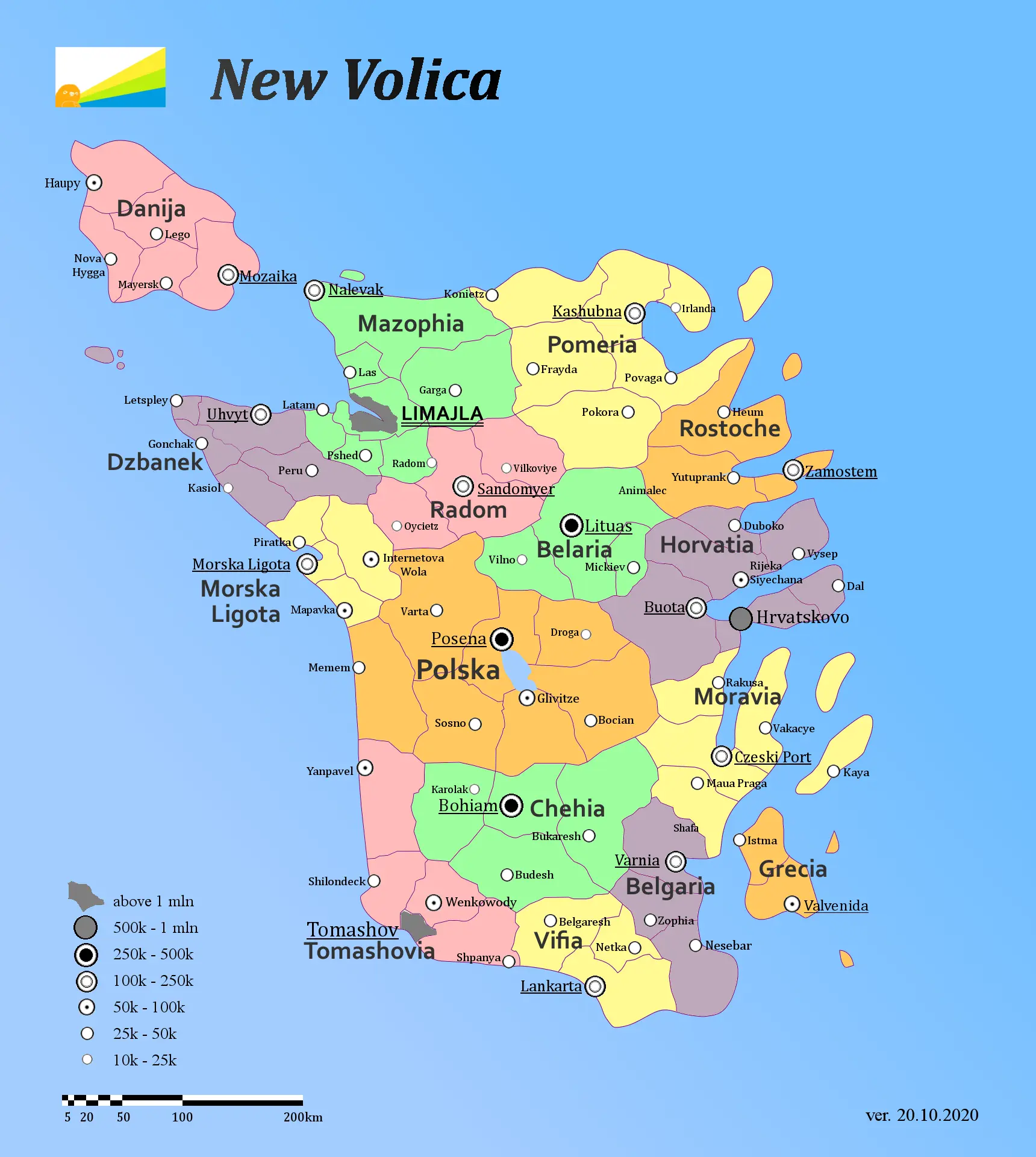 Velka Volica Administrative Division Map (fictional)