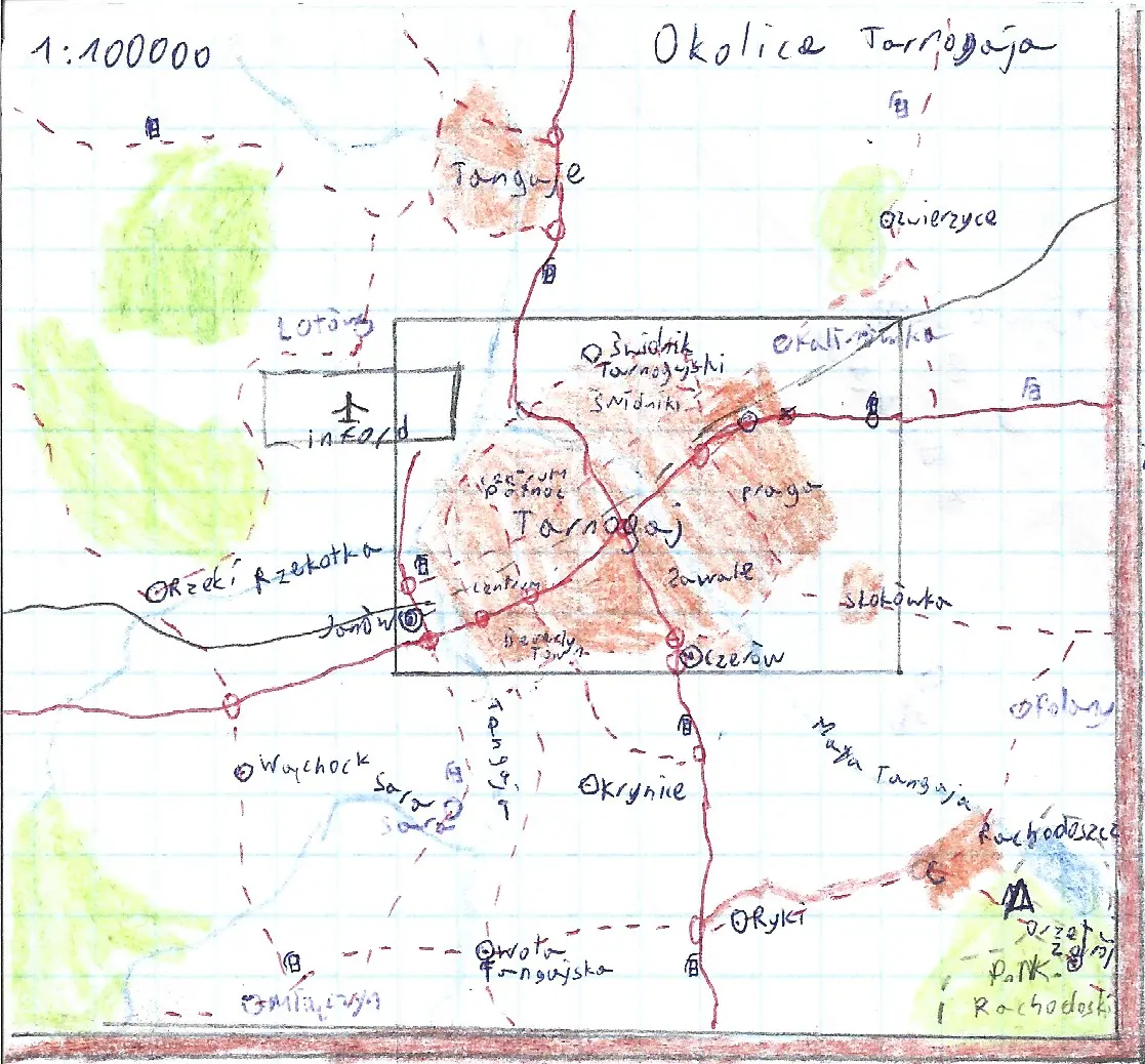 Surrounding areas of Tarnogaj City Map (fictional)