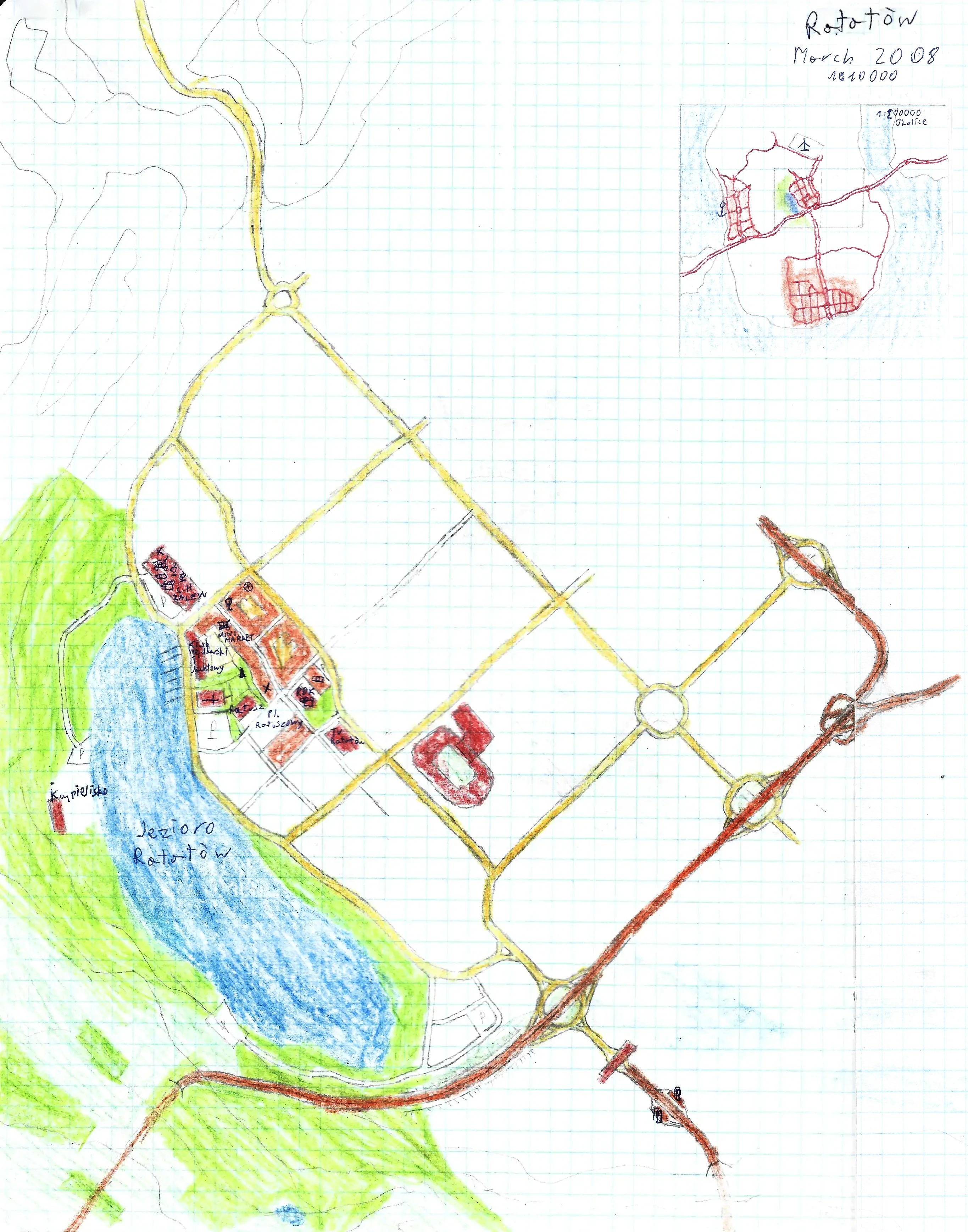 Ratatów Lake Town Map (fictional)