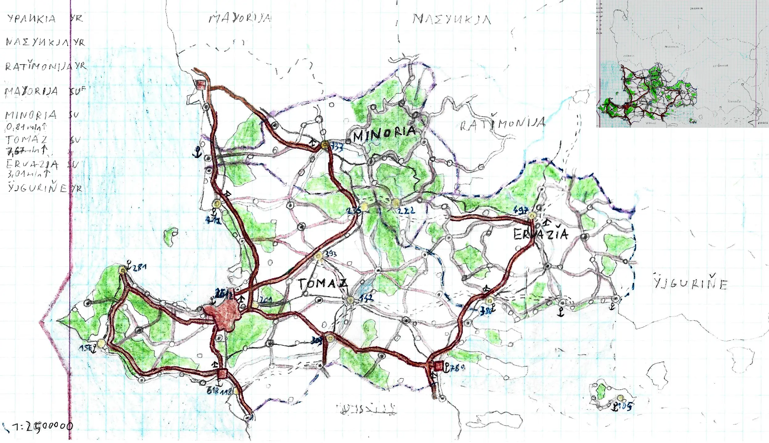 Tomaz Minoria and Eruazia countries Map (fictional)