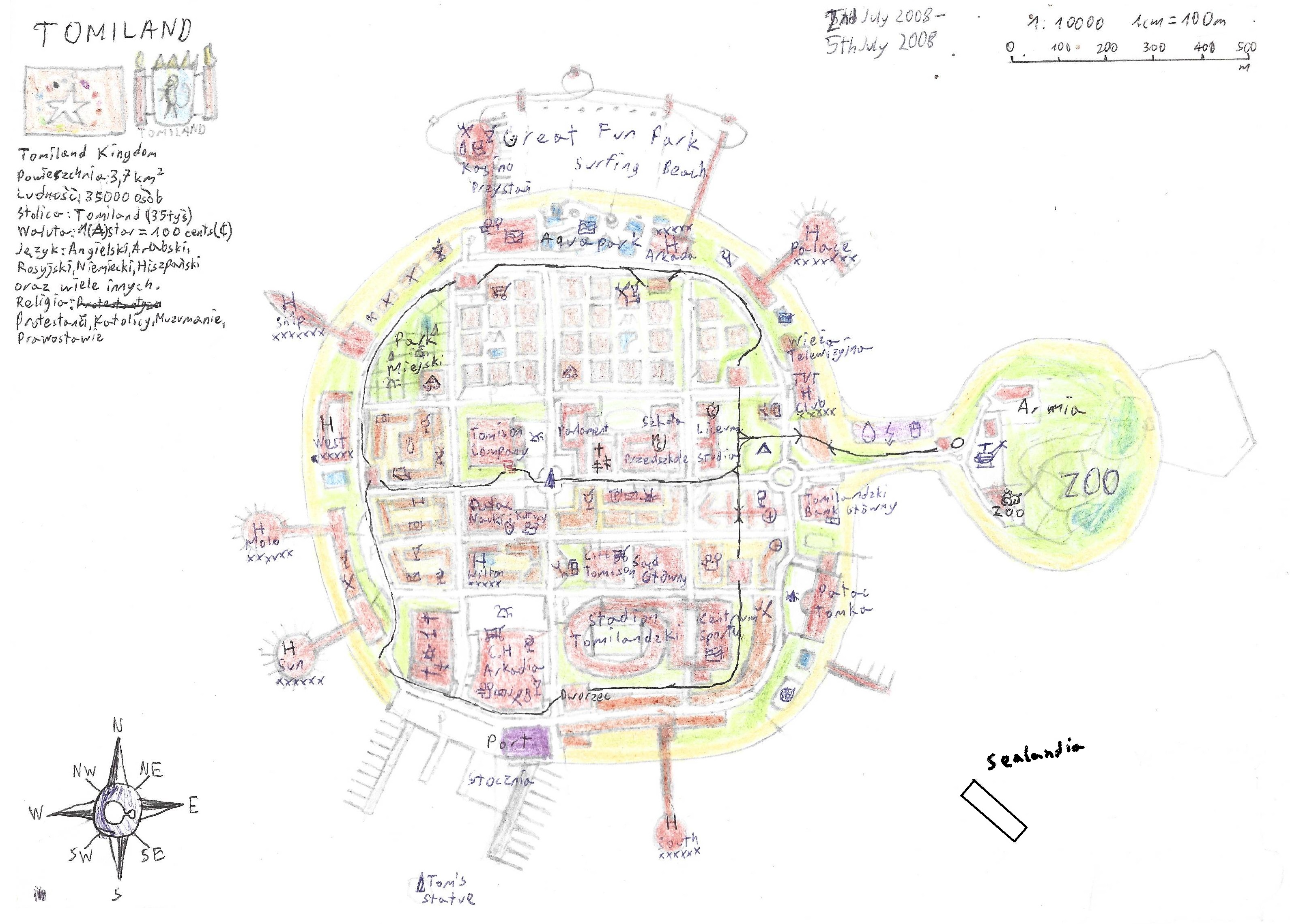 Tomiland Artificial Island Map (fictional)