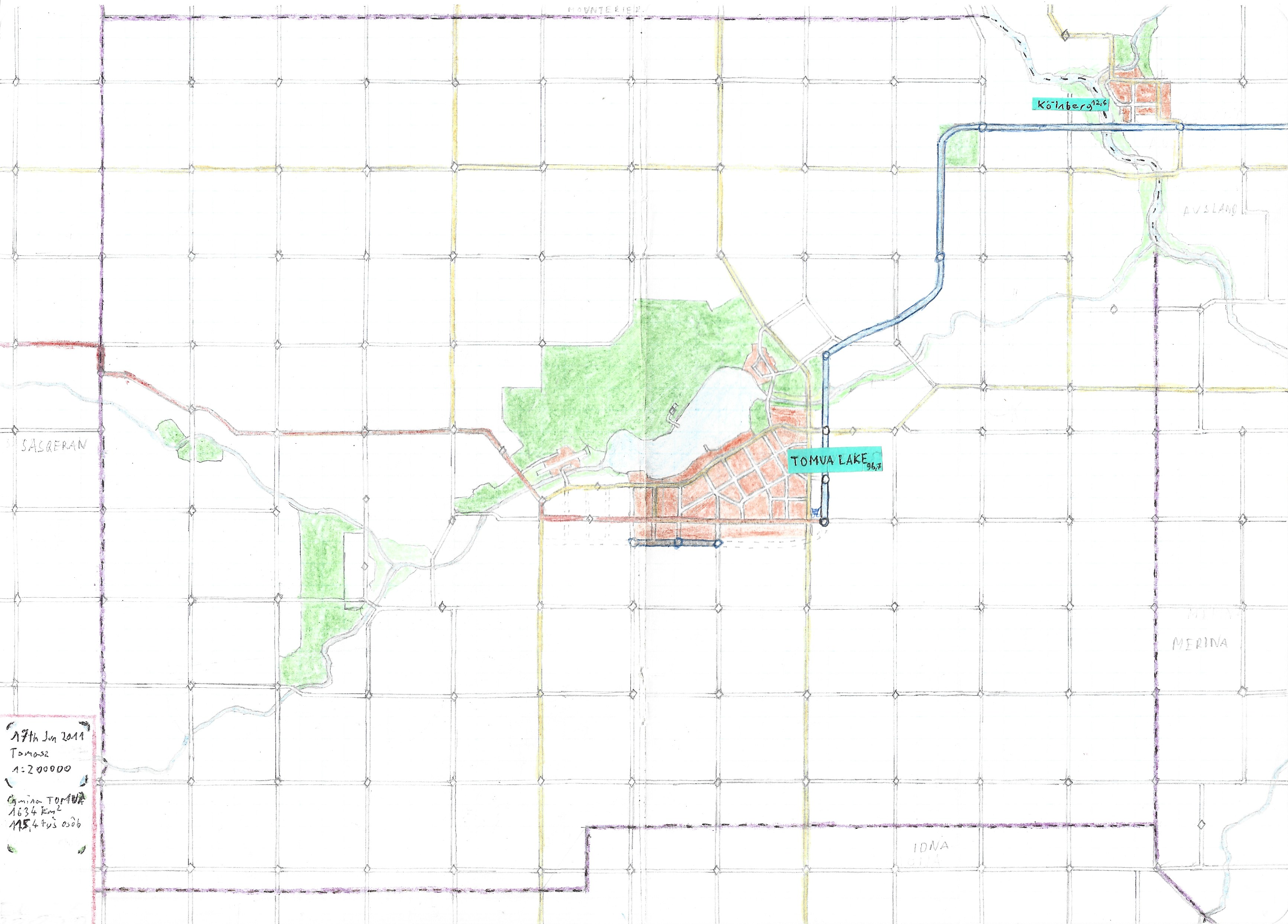 Tomua Lake County Map (fictional)