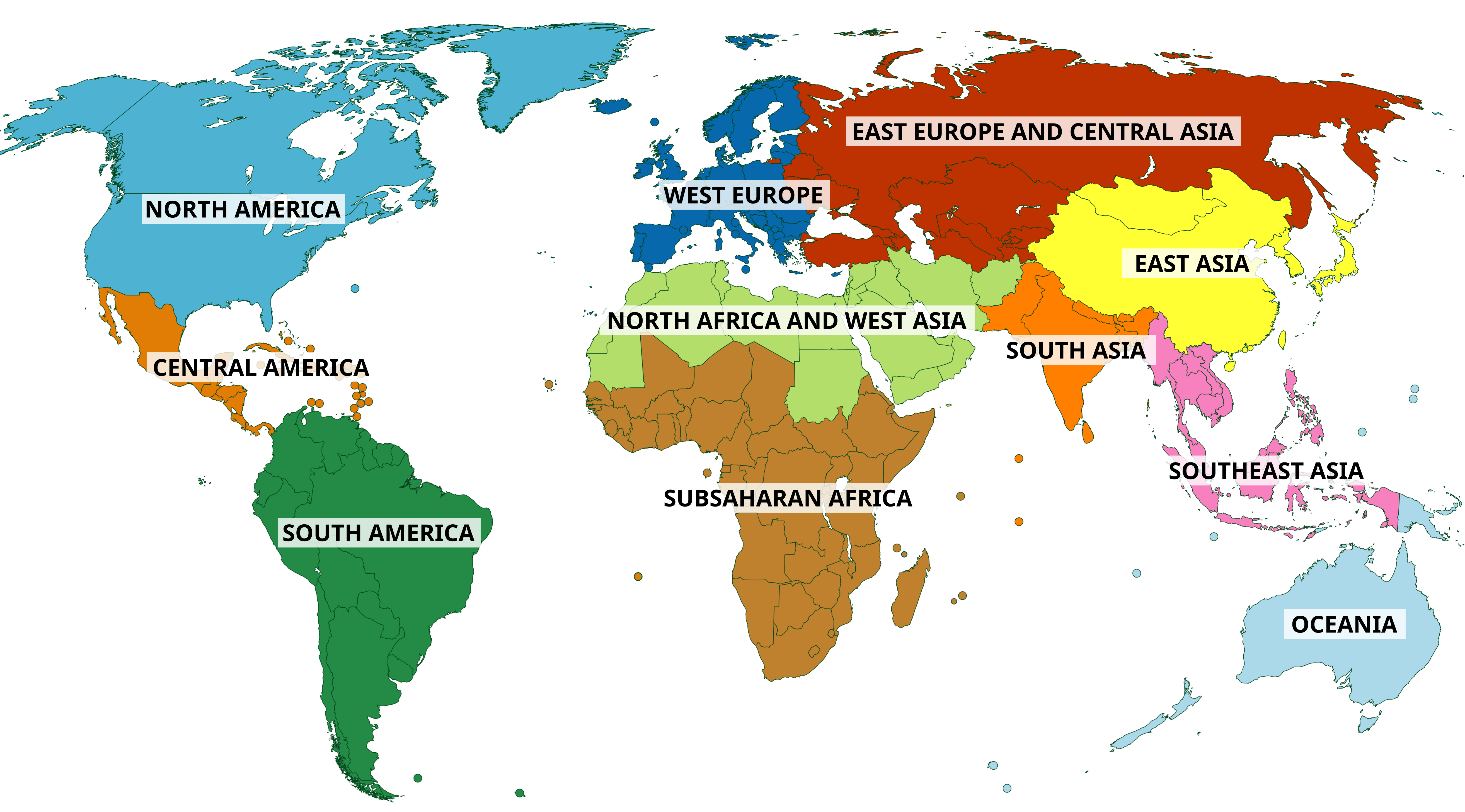 Proposed regions of the world Map (real world)